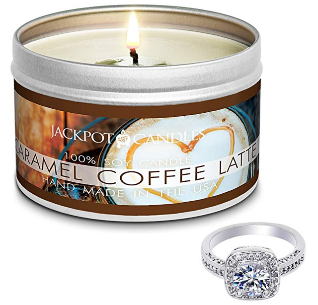 Jewelry Hidden In Coffee Scented Candle