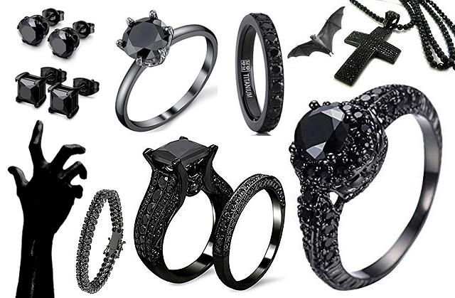 Jewelry With Black Mountings Metal