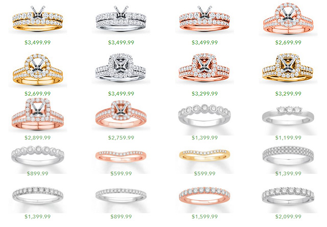 Colorless Diamond Engagement Ring Wedding Ring Semi-Mounts