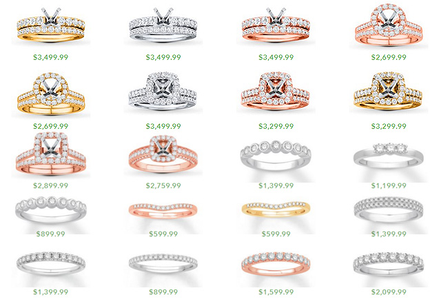 Colorless Diamond Engagement Ring Wedding Ring Semi-Mounts