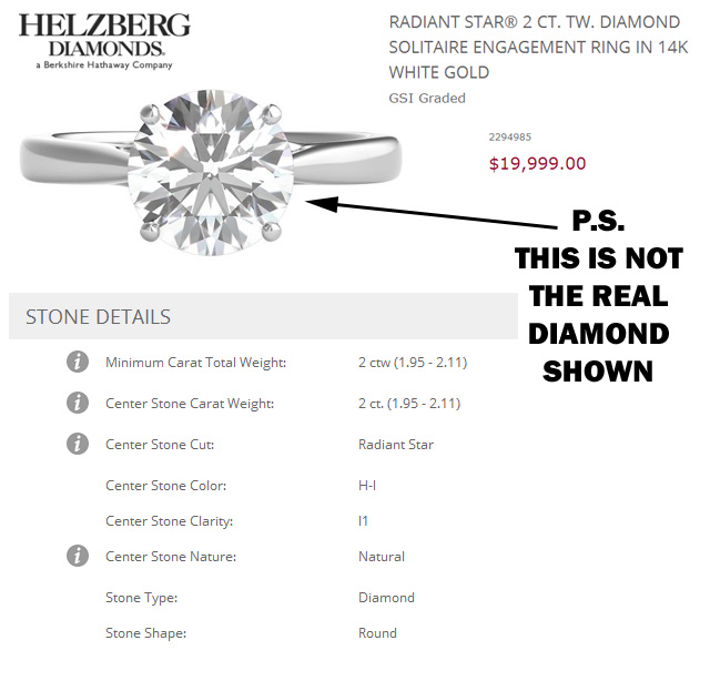 Helzberg 2 Carat Diamond For Twenty Grand