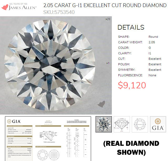 James Allen 2 Carat Diamond For Nine Grand