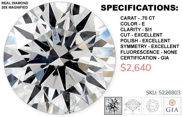 SI1 E Colorless Certified Diamond