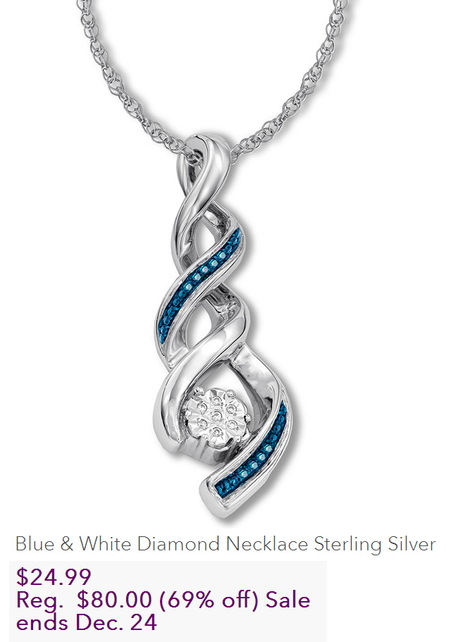 Blue And White Diamond Pendant Just 25