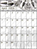 Free April Calendar 2019