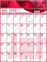Free July Calendar 2019