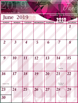 Free June Calendar 2019
