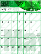 Free May Calendar 2019