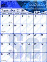 Free September Calendar 2019