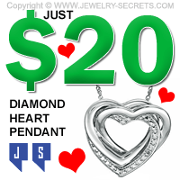20 Dollar Sterling Silver Genuine Diamond Heart Pendant