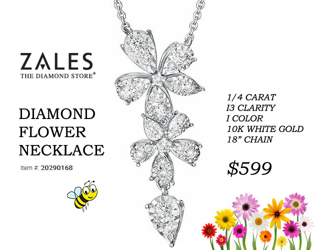 Beautiful Diamond Flower Necklace For Spring