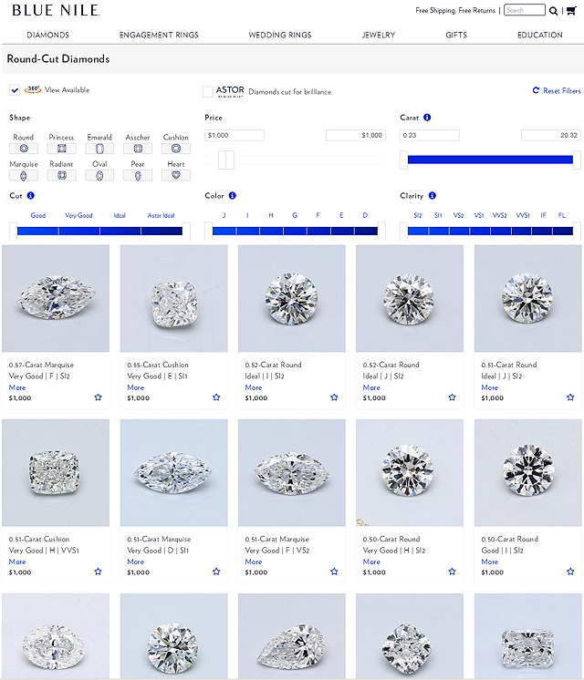 Blue Nile Diamonds For 1000