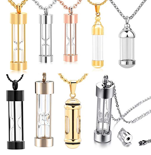Hourglass Urn Memorial Pendant Necklaces