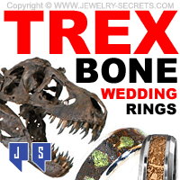 T-rex Dinosaur Bone Wedding Rings