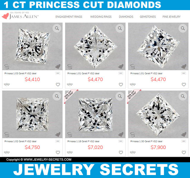 1 Carat Princess Cut Diamonds