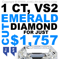 1 Carat VS2 Emerald Cut Diamond For 1757
