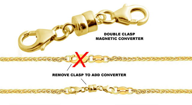 Double Clasp Magnetic Converters For Chains