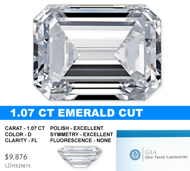 Flawless 1 Carat Emerald Cut Diamond For Less Than 10 Grand