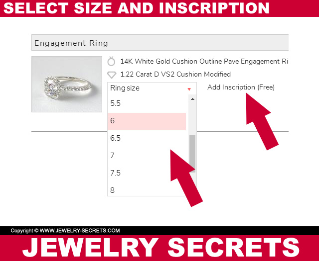Select Diamond Ring Size And Inscription