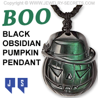 Black Obsidian Pumpkin Pendant
