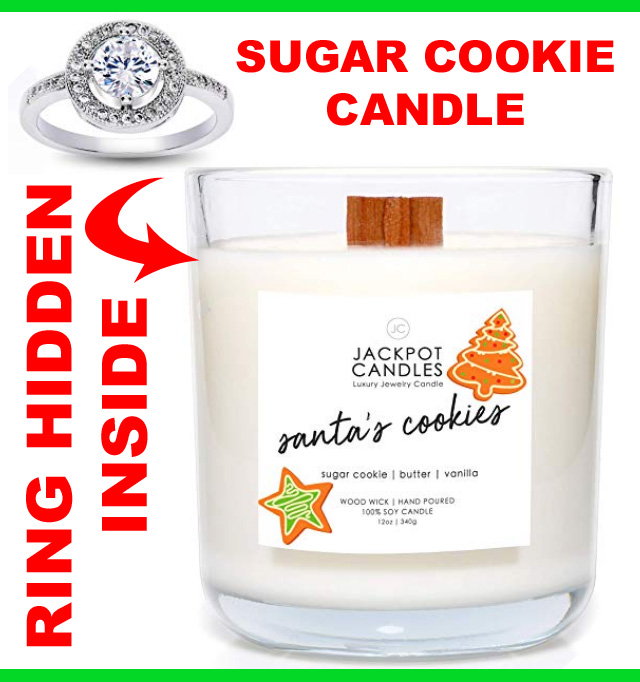 Ring -Hidden Inside Christmas Sugar Cookie Candle