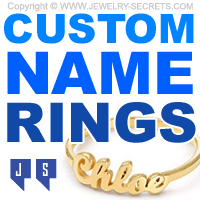 Custom Cutout Name Gold Silver Rings
