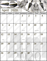 Free April Calendar 2020