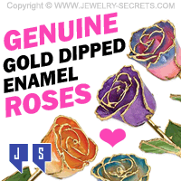 Valentines Day 2020 Gold Dipped Enamel Roses