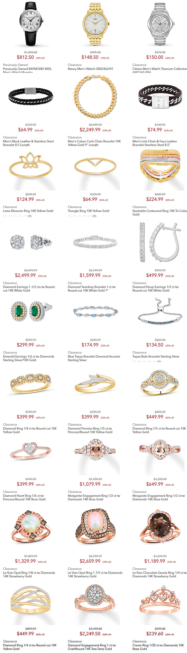 Clearance At Kay Jewelers