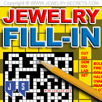 Fun Free Jewelry Fillin Word Puzzle