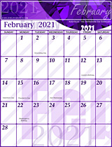 Free February 2021 Calendar