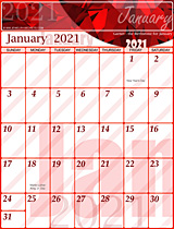 Free January 2021 Calendar