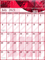 Free July 2021 Calendar