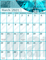 Free March 2021 Calendar