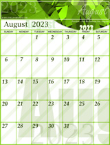 Free August 2023 Calendar