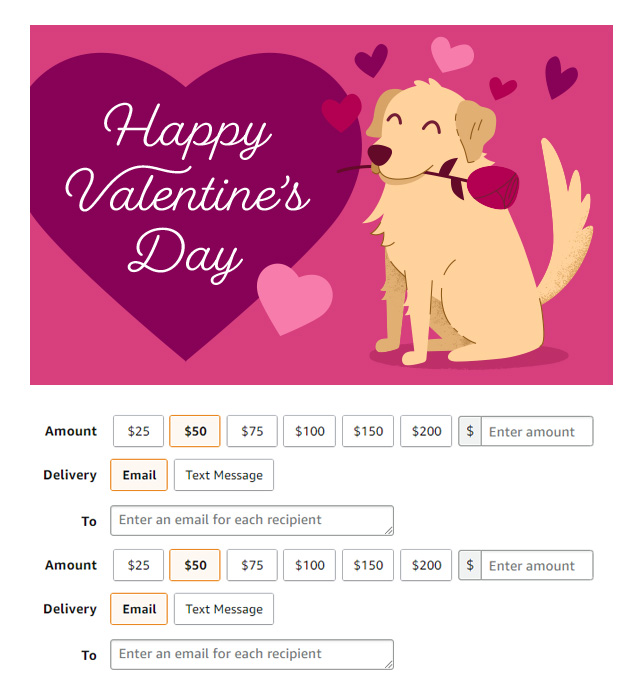 AMAZON VALENTINES DAY EGIFT CARDS