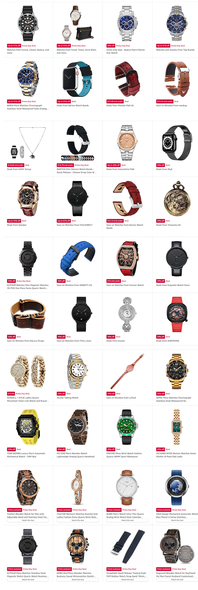 prime day deals on wrist watches