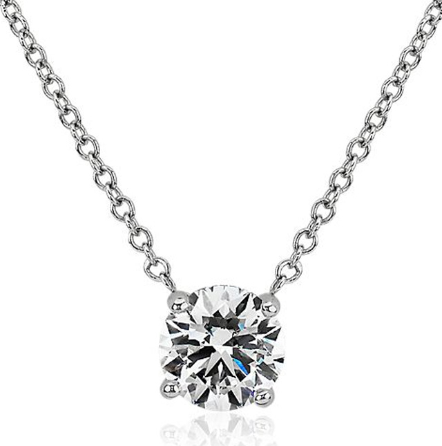 floating diamond pendant at Blue Nile