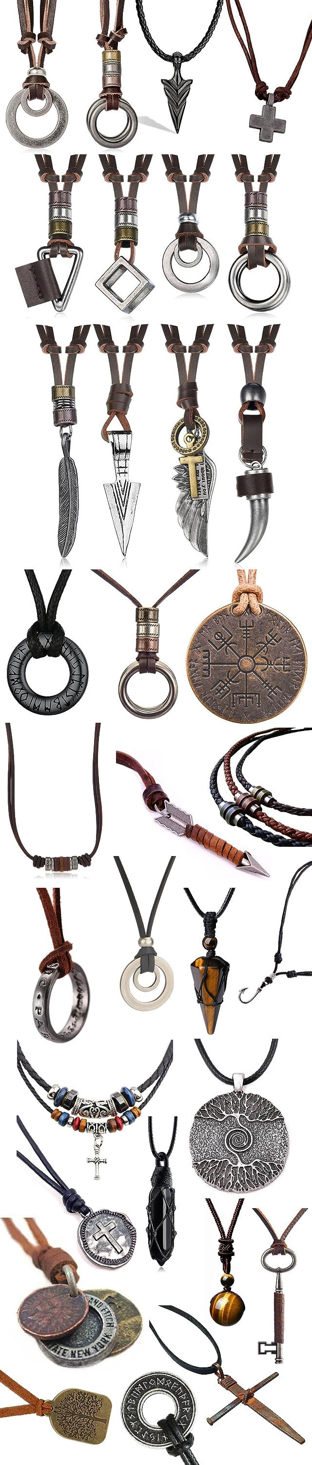 MENS LEATHER NECKLACES