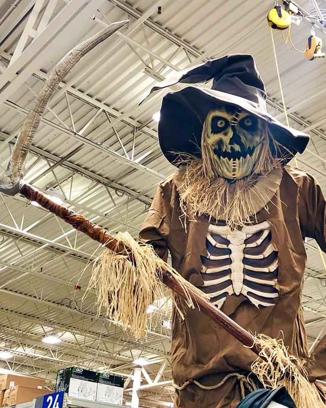 outdoor halloween scarecrow at Lowes
