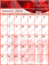 Free January 2024 Calendar