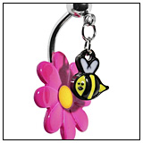 Bee And Flower Belly Ring!