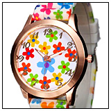 Flower Pattern Wrist Watch!