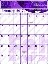 Free February 2017 Calendar