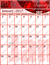 Free January 2017 Calendar
