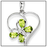 Peridot Butterfly Heart Pendant!