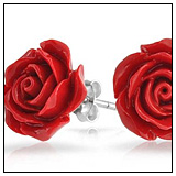 Red Rose Earrings! Red Rose Earrings!