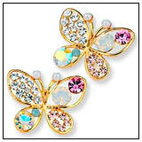 Rhinestone Butterfly Earrings!